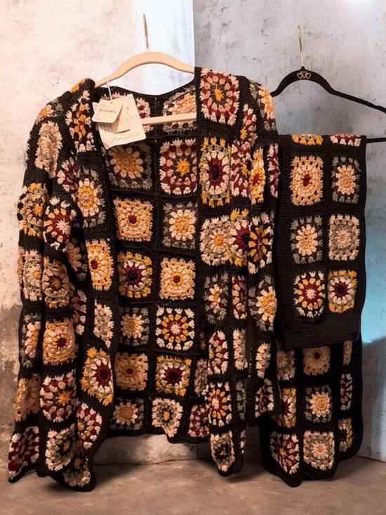 Free People Pants - Free People Crochet Patchwork Cardigan Sweater & Pants 2 piece set NWT
